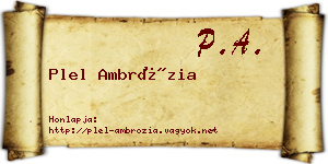 Plel Ambrózia névjegykártya